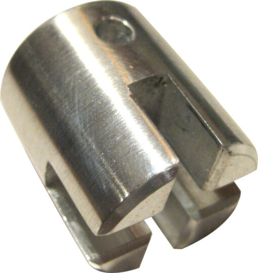 Machined metal radiator socket tool for easy removal/unscrewing of plastic radiator plug in automobiles.